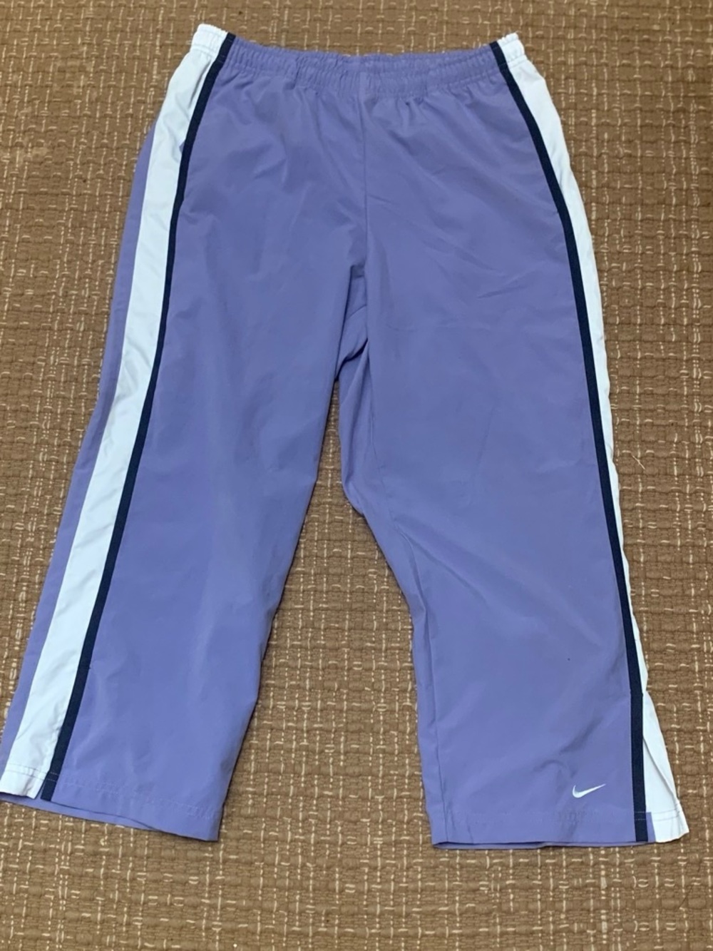 Nike Lavender Track Pants with White & Navy Side Stripes